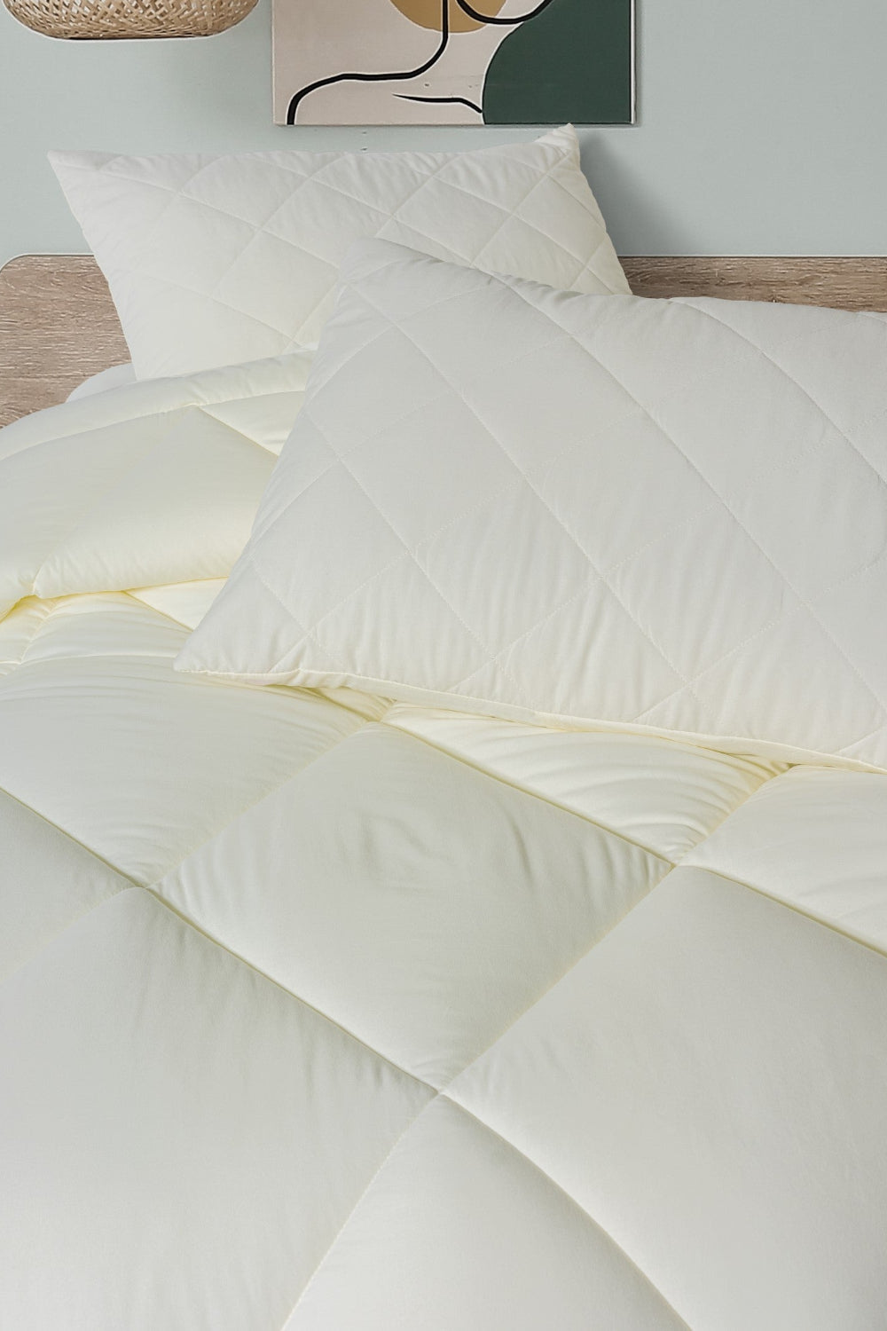 Cotton Box-Softwash Çift Kişilik Yorgan Seti Ekru 180x200 Lastikli Çarşaf-Yorgan-2-Milagron.com