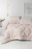 Cotton Box-Softwash Çift Kişilik Yorgan Seti Pembe 180x200 Lastikli Çarşaf-Yorgan-1-Milagron.com