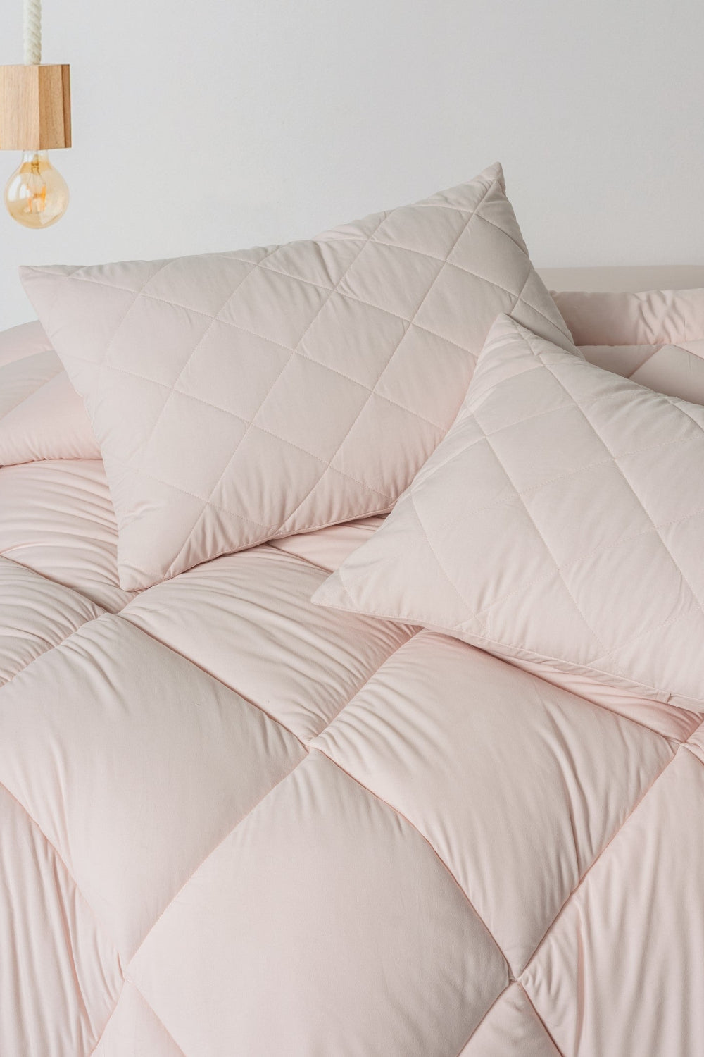 Cotton Box-Softwash Çift Kişilik Yorgan Seti Pembe 180x200 Lastikli Çarşaf-Yorgan-2-Milagron.com