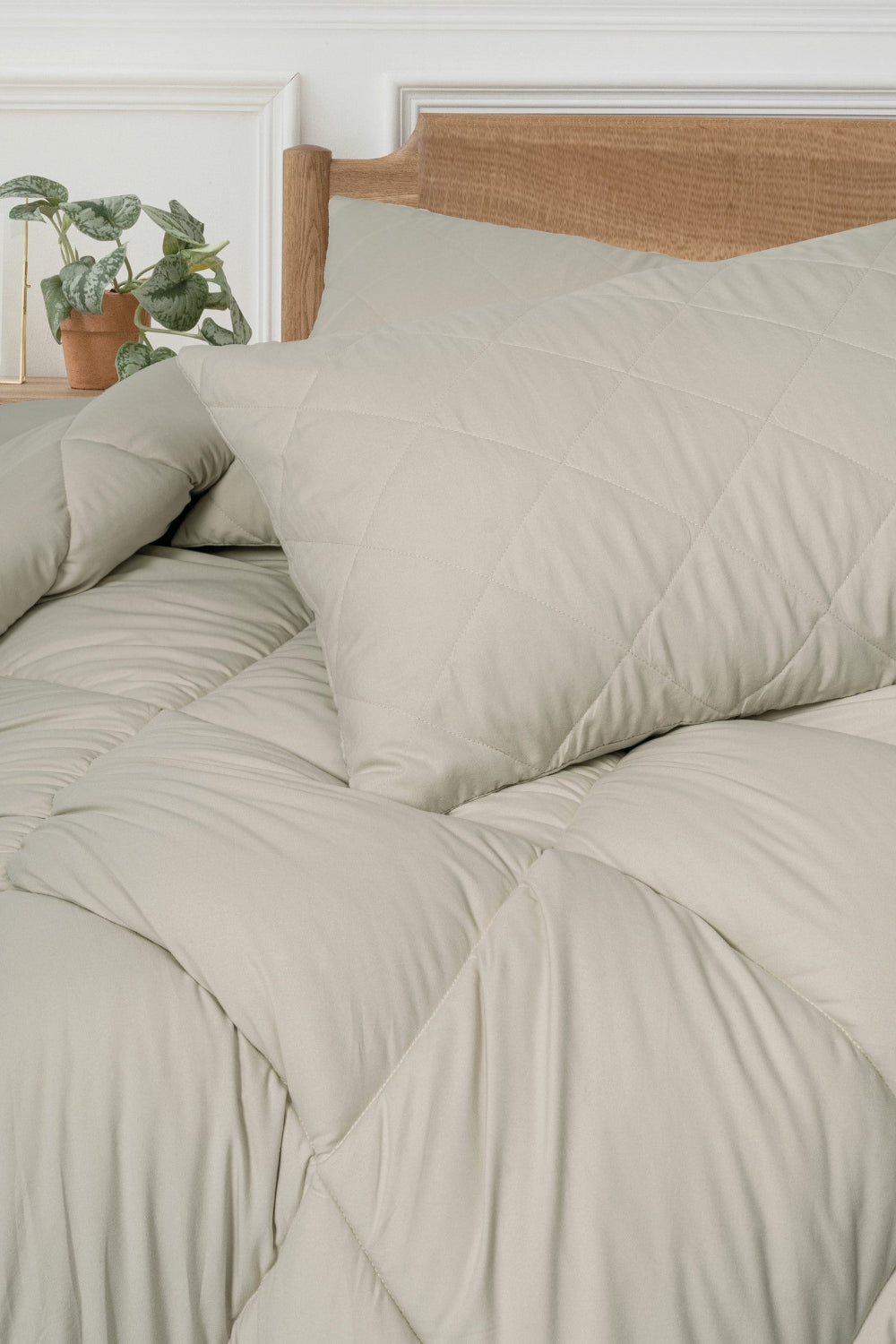 Cotton Box-Softwash Çift Kişilik Yorgan Seti Taş 180x200 Lastikli Çarşaf-Yorgan-3-Milagron.com