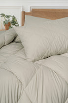 Cotton Box-Softwash Çift Kişilik Yorgan Seti Taş 180x200 Lastikli Çarşaf-Yorgan-3-Milagron.com