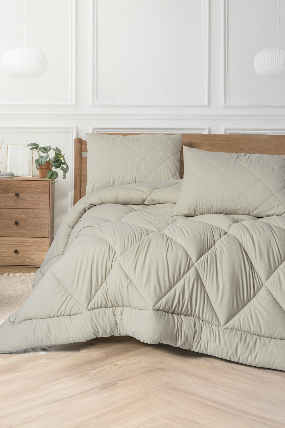 Cotton Box-Softwash Tek Kişilik Yorgan Seti Taş-Yorgan-1-Milagron.com