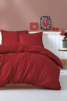 Cotton Box-Stripe Saten Çift Kişilik Nevresim Takımı Bordo-Nevresim Takımı-1-Milagron.com