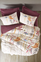 Cotton Box-Cotton Box Tek Kişilik Nevresim Takımı Flos Bordo-Tek Kişilik Nevresim Takımı-1-Milagron.com