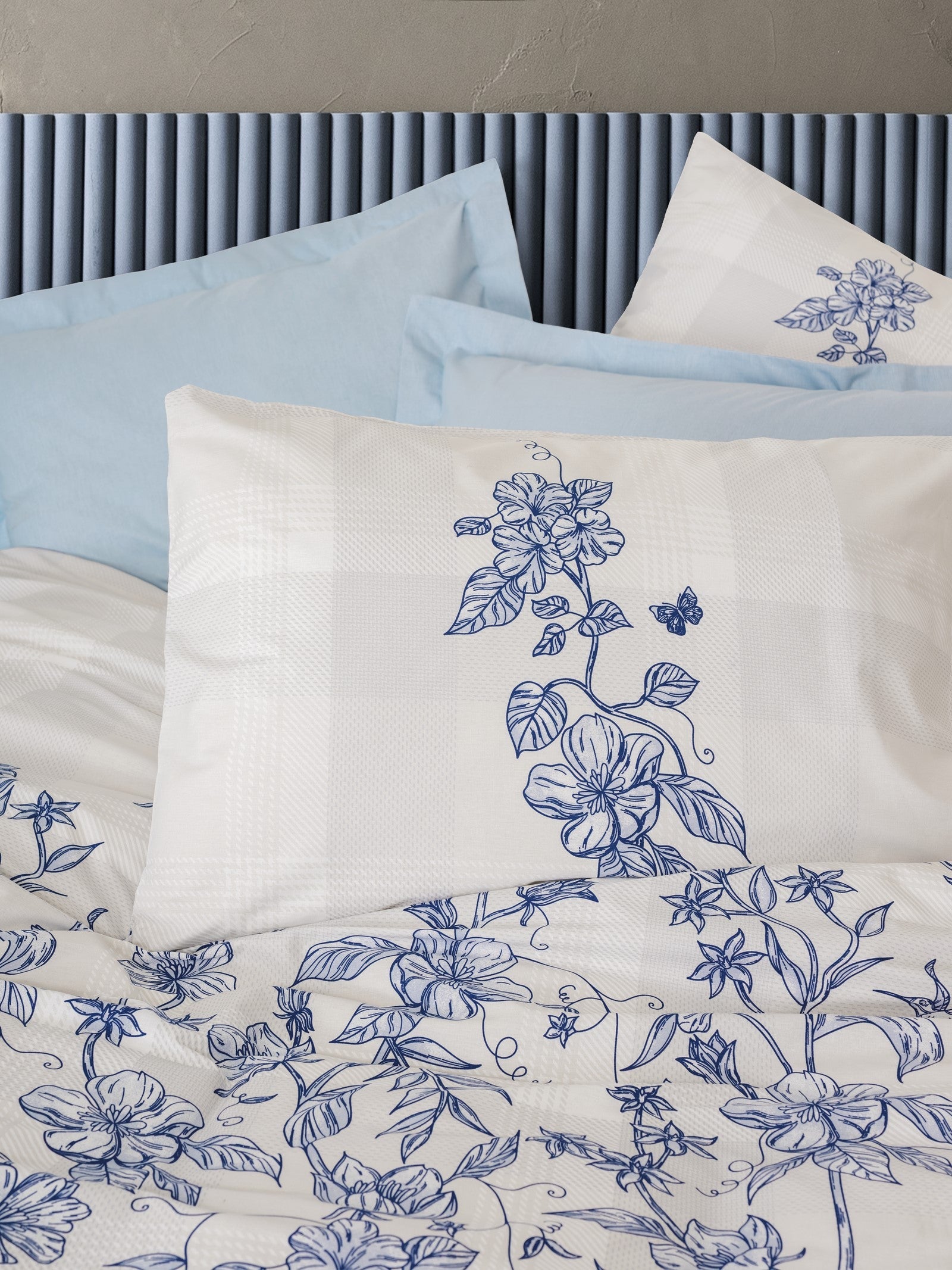 Cotton Box Tek Kişilik Nevresim Takımı Linora Mavi