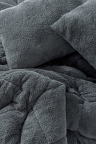 Cotton Box-Tek Kişilik Peluş Yorgan Seti Gri 155x215 Cm-Yorgan-3-Milagron.com