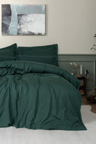 Cotton Box-Tensel Craft Çift Kişilik Nevresim Takımı Petrol-Nevresim Takımı-1-Milagron.com