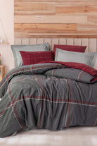 Cotton Box-Warm Flanel Çift Kişilik Nevresim Takımı Sento Gri-Nevresim Takımı-1-Milagron.com