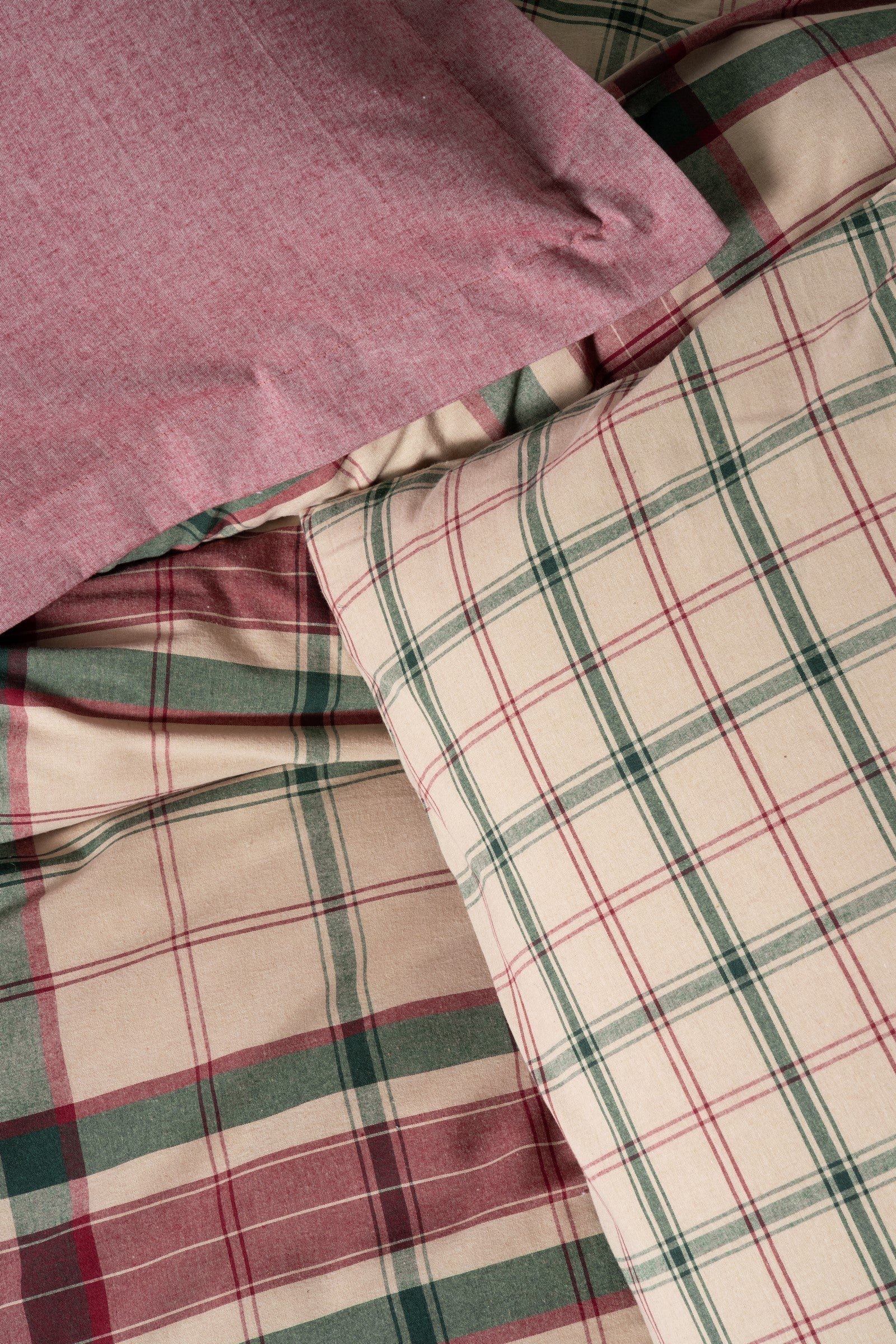 Cotton Box-Warm Flanel Tek Kişilik Nevresim Takımı Jamil Bordo-Nevresim Takımı-2-Milagron.com