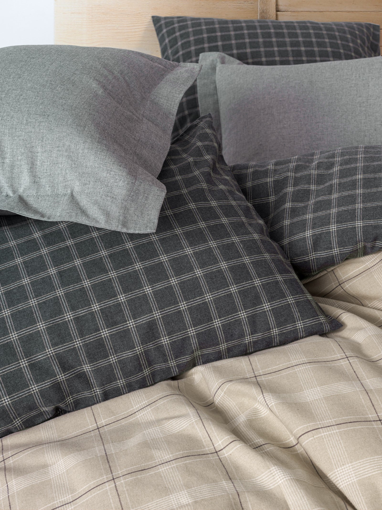 Cotton Box-Warm Flanel Tek Kişilik Nevresim Takımı Siiras Gri-Nevresim Takımı-2-Milagron.com