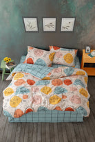 Cozy Home-Cozy Home çift Kişilik Lastikli çarşaflı Nevresim Takımı Modern Mint-Çift Kişilik Nevresim Takımı-1-Milagron.com