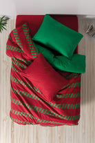 Cozy Home-Cozy Home Festive Tek Kişilik Lastikli çarşaflı Nevresim Takımı Holly Yeşil-Tek Kişilik Nevresim Takımı-2-Milagron.com