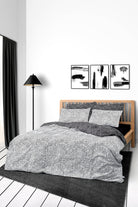 Cozy Home Mono Çift Kişilik Lastikli Çarşaflı Nevresim Takımı Maze Siyah