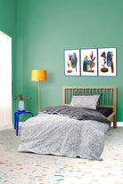 Cozy Home Mono Tek Kişilik Lastikli Çarşaflı Nevresim Takımı Maze Siyah