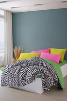 Cozy Home-Popping Colors Çift Kişilik Lastikli Çarşaflı Nevresim Takımı Dazzle Yeşil-Nevresim Takımı-1-Milagron.com