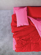 Cozy Home-Popping Colors Çift Kişilik Lastikli Çarşaflı Nevresim Takımı Sage Kırmızı Fuşya-Nevresim Takımı-2-Milagron.com