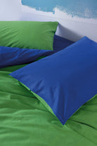 Cozy Home-Popping Colors Çift Kişilik Lastikli Çarşaflı Nevresim Takımı Sage Yeşil Mavi-Nevresim Takımı-3-Milagron.com