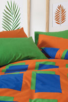 Cozy Home-Popping Colors Çift Kişilik Lastikli Çarşaflı Nevresim Takımı Venus Mavi-Nevresim Takımı-2-Milagron.com