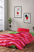 Cozy Home-Popping Colors Tek Kişilik Lastikli Çarşaflı Nevresim Takımı Cherie Yeşil-Nevresim Takımı-2-Milagron.com