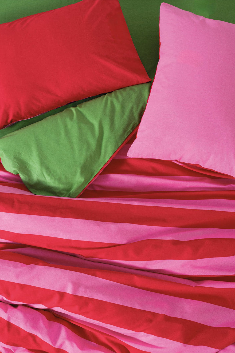 Cozy Home-Popping Colors Tek Kişilik Lastikli Çarşaflı Nevresim Takımı Cherie Yeşil-Nevresim Takımı-3-Milagron.com