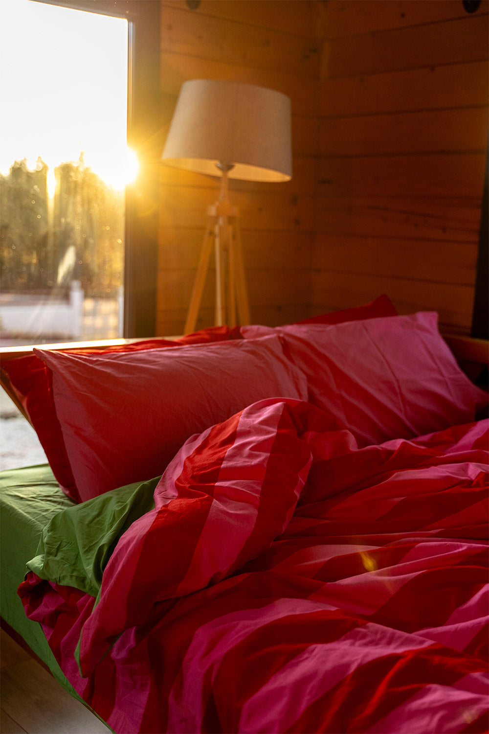 Cozy Home-Popping Colors Tek Kişilik Lastikli Çarşaflı Nevresim Takımı Cherie Yeşil-Nevresim Takımı-4-Milagron.com