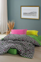 Cozy Home-Cozy Home Popping Colors Tek Kişilik Lastikli çarşaflı Nevresim Takımı Dazzle Yeşil-Tek Kişilik Nevresim Takımı-1-Milagron.com