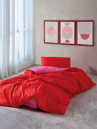 Cozy Home-Cozy Home Popping Colors Tek Kişilik Lastikli çarşaflı Nevresim Takımı Sage Kırmızı Fuşya-Tek Kişilik Nevresim Takımı-2-Milagron.com