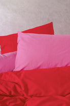 Cozy Home-Popping Colors Tek Kişilik Lastikli Çarşaflı Nevresim Takımı Sage Kırmızı Fuşya-Nevresim Takımı-3-Milagron.com