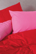 Cozy Home-Popping Colors Tek Kişilik Lastikli Çarşaflı Nevresim Takımı Sage Kırmızı Fuşya-Nevresim Takımı-4-Milagron.com