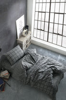 Cozy Home-Cozy Home Tek Kişilik Lastikli çarşaflı Nevresim Takımı Kare Siyah-Tek Kişilik Nevresim Takımı-2-Milagron.com