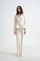 Crescent Line-Elegance Pantolon Krem-Pantolon-6-Milagron.com