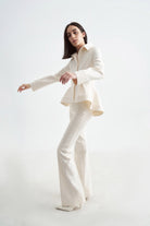 Crescent Line-Elegance Pantolon Krem-Pantolon-9-Milagron.com