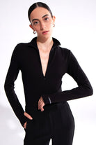 Crescent Line-Shadow Bodysuit Siyah-Bodysuit-1-Milagron.com