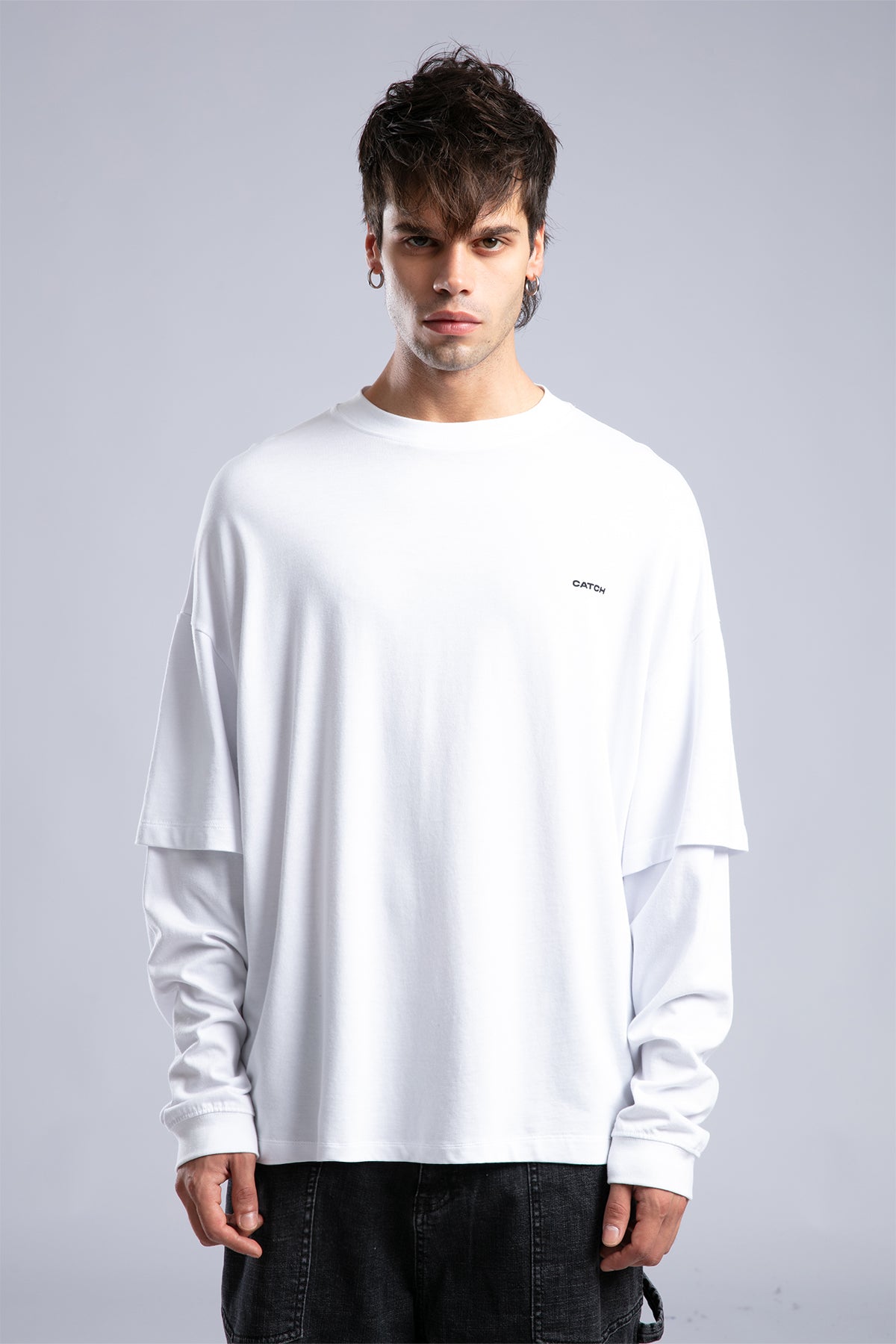 Catch-Minimal Logo Detaylı Basic İnce Sweatshirt-Sweatshirts & Hoodies-9-Milagron.com