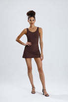 Dainova-Noa Kahverengi Şort Elbise-Elbise-2-Milagron.com