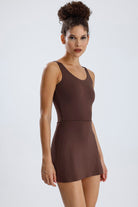 Dainova-Noa Kahverengi Şort Elbise-Elbise-3-Milagron.com