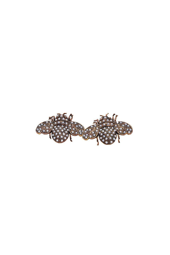Damla Kalender-Be Bee Earrings With Pearl-Küpe-2-Milagron.com