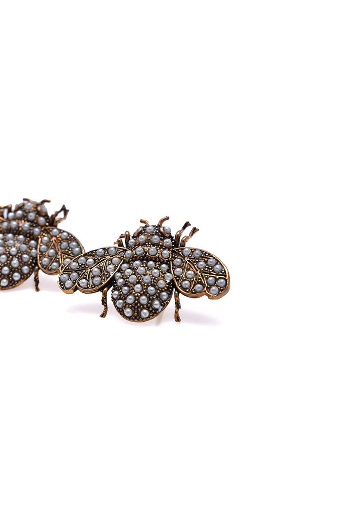 Damla Kalender-Be Bee Earrings With Pearl-Küpe-3-Milagron.com