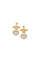Damla Kalender-Bee With Golden Heart Earrings-Küpe-2-Milagron.com
