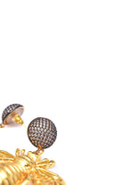 Damla Kalender-Bee With Silver Heart Earrings-Küpe-3-Milagron.com