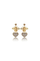 Damla Kalender-Bee With Silver Heart Earrings-Küpe-4-Milagron.com