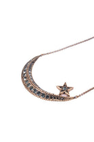 Damla Kalender-Diamond Crescent Necklace-Kolye-4-Milagron.com