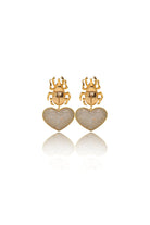 Damla Kalender-Gold Scarab Beetle Earrings-Küpe-1-Milagron.com