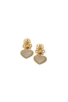 Damla Kalender-Gold Scarab Beetle Earrings-Küpe-2-Milagron.com