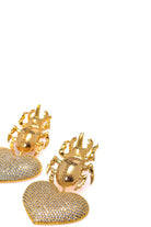 Damla Kalender-Gold Scarab Beetle Earrings-Küpe-3-Milagron.com