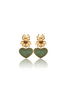 Damla Kalender-Gold Scarab Beetle Earrings-Küpe-4-Milagron.com