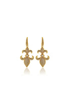 Damla Kalender-Golden Fleur De Lis Earrings-Küpe-1-Milagron.com