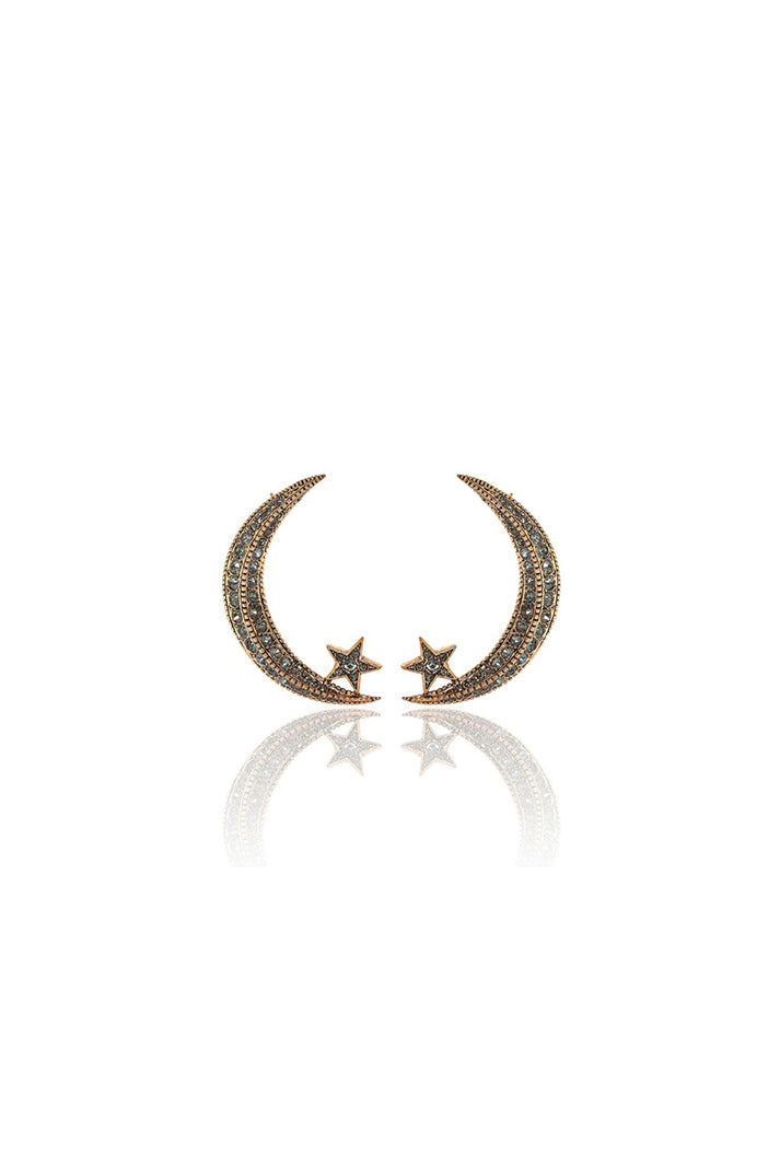 Damla Kalender-Pearl Crescent Earrings-Küpe-4-Milagron.com