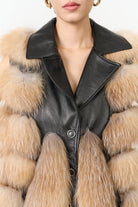 Hakiki Otoban Frost Tilki Kürklü Siyah Unisex Yelek - 6