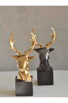 Dea'rt İstanbul-Kübik Geyik Büst Obje Altın-Biblo-3-Milagron.com